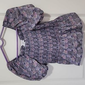 J. Crew Smocked squareneck organic cotton top in Liberty® Club Nouveau fabric